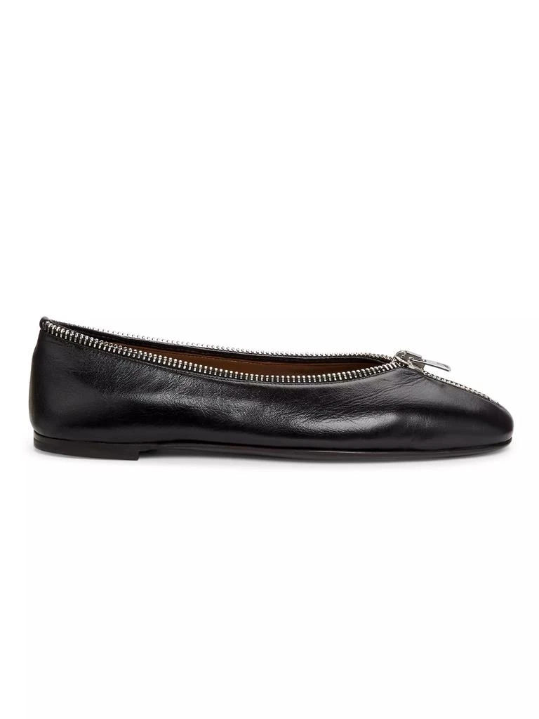 Giuseppe Zanotti Amanda Zipper-Detailed Leather Ballet Flats 1