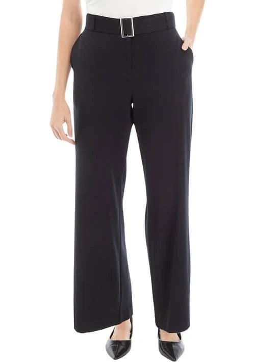 Ruby Rd Rd Womens Belted Flat Front Stretch Pants 1