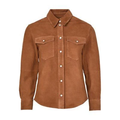 Isabel Marant Delcia shirt in suede leather from 24S