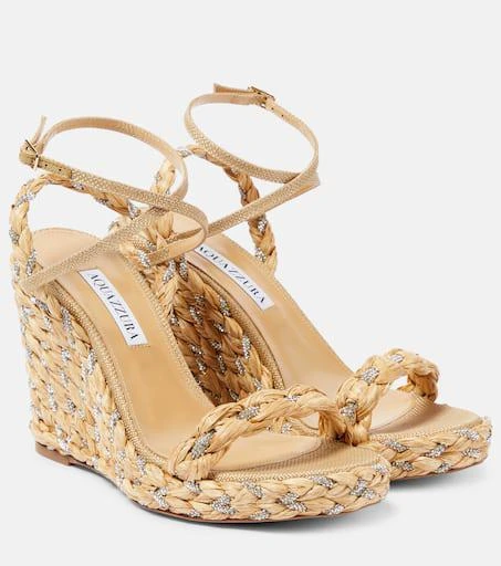 Aquazzura Costiera 120 embellished espadrille wedges 1