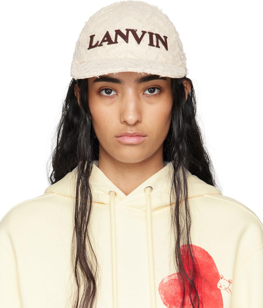 Shop Off-White Herringbone Motif Lanvin Cap on Sale at BeyondStyle