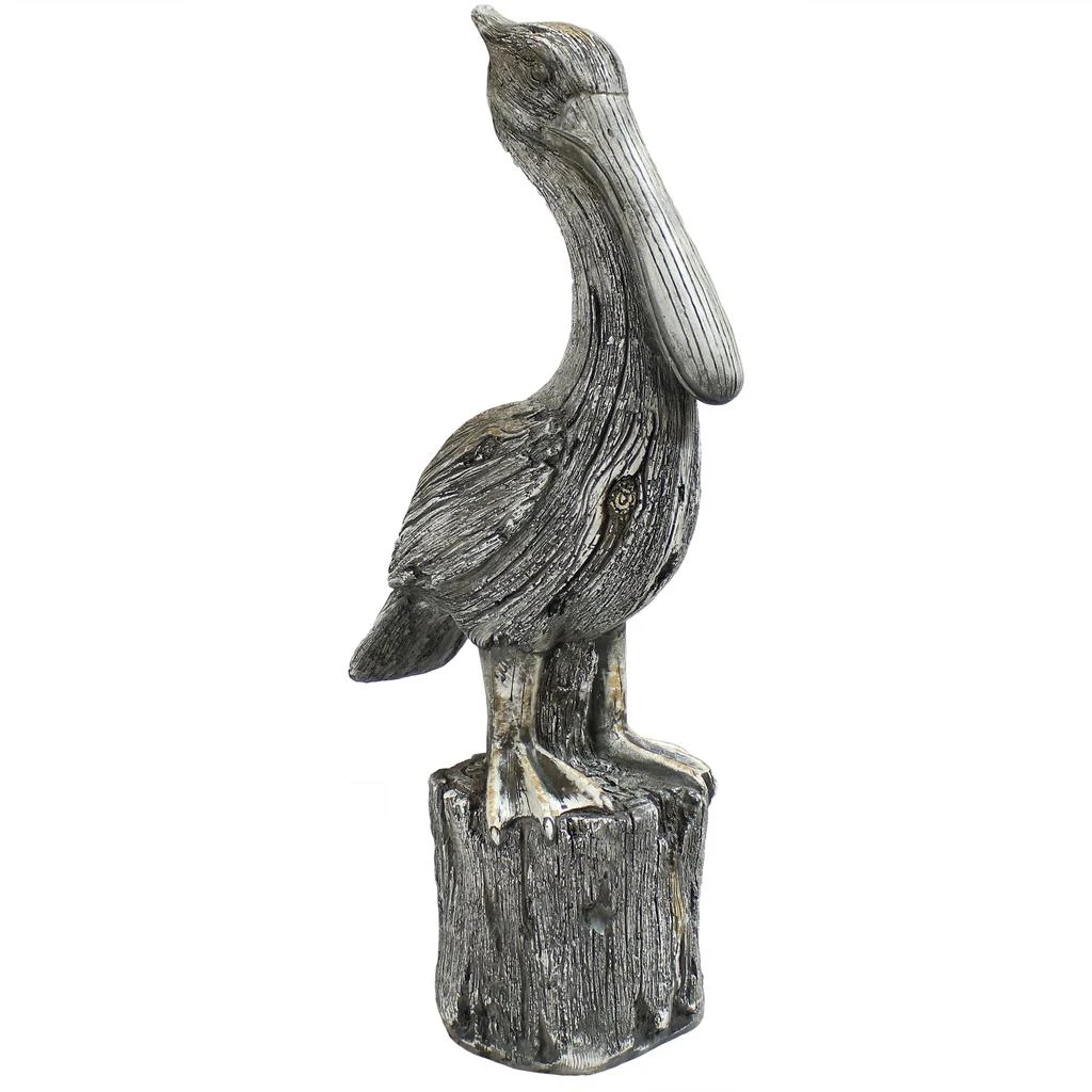 Sunnydaze Outdoor Polystone Nautical Pelican's Perch Garden Patio Lawn Landscape Statue - 22" - Gray 1