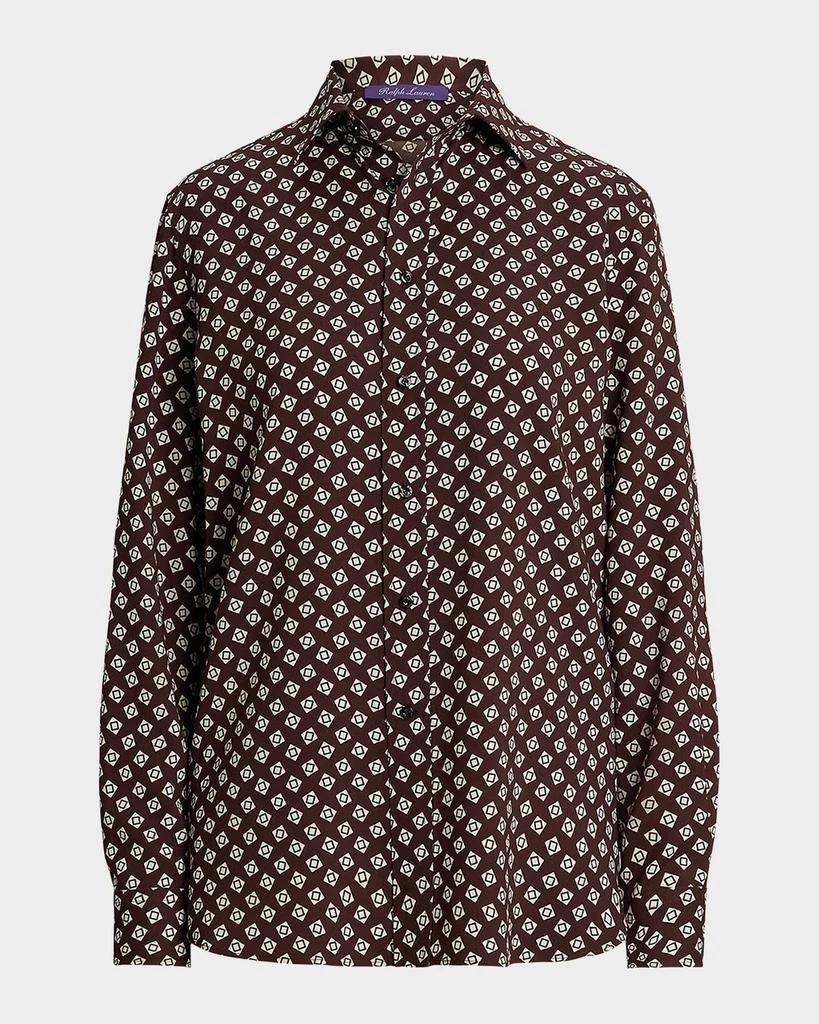 Ralph Lauren Printed Silk Button-Down Shirt 1