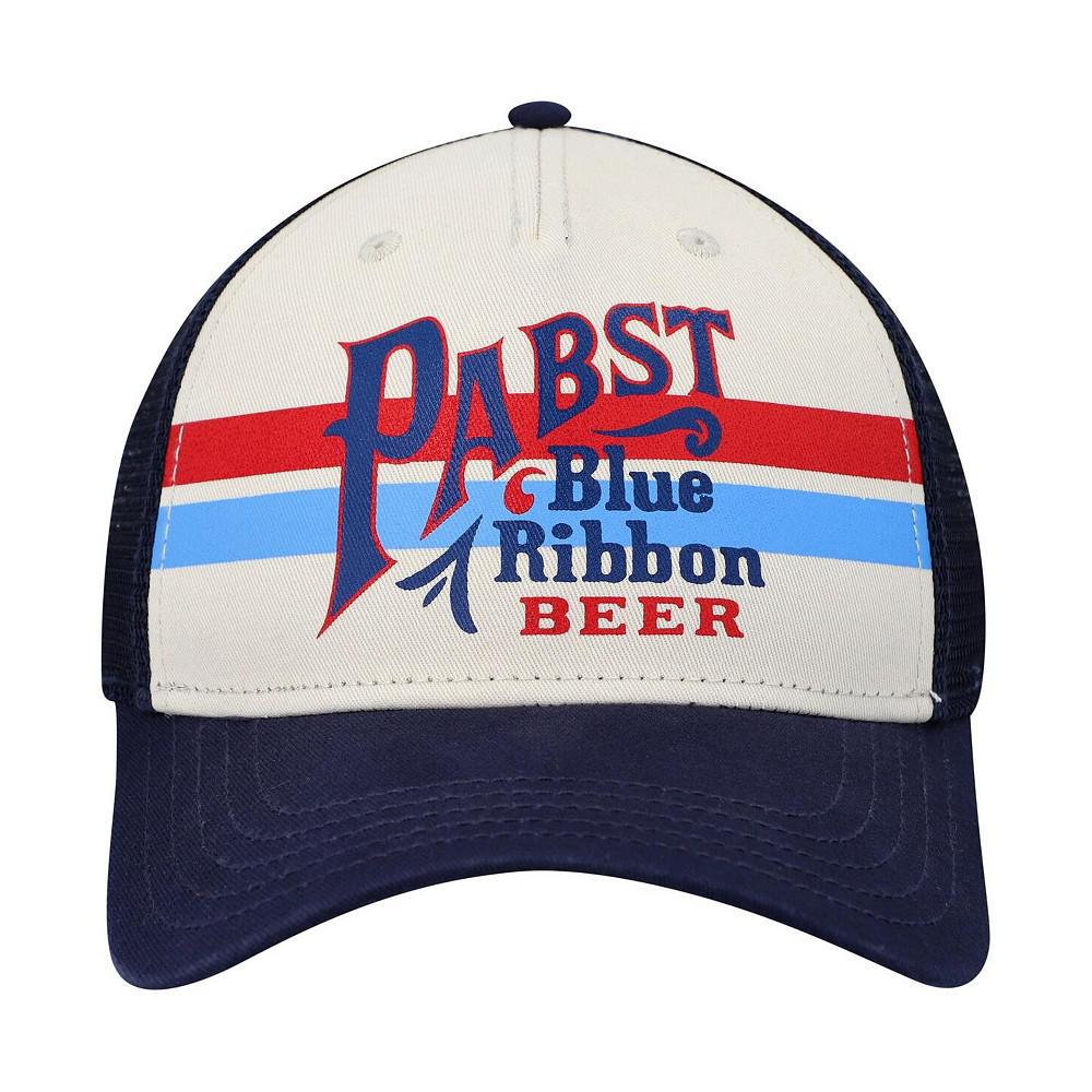 American Needle Men's  Cream, Navy Pabst Blue Ribbon Sinclair Snapback Hat