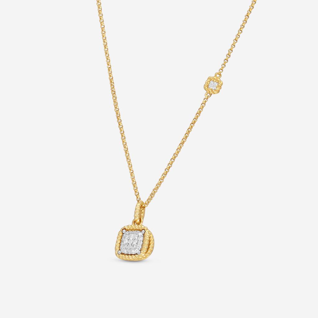 Roberto Coin Roberto Coin New Barocco 18K Yellow & White Gold Diamond Pendant Necklace 7771466AJCHX