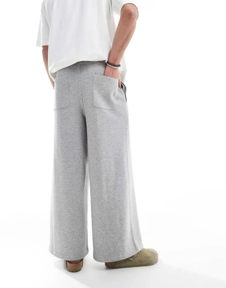 ASOS ASOS DESIGN super wide joggers in grey marl 2