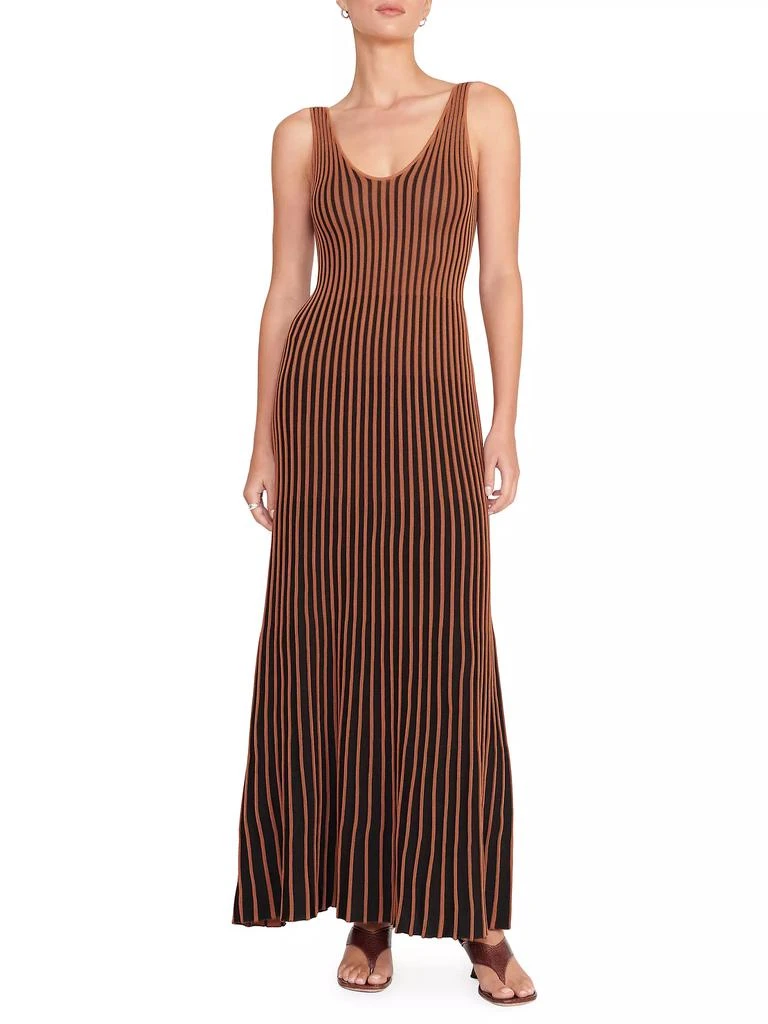 Staud Claretta Striped Knit Maxi Dress 3