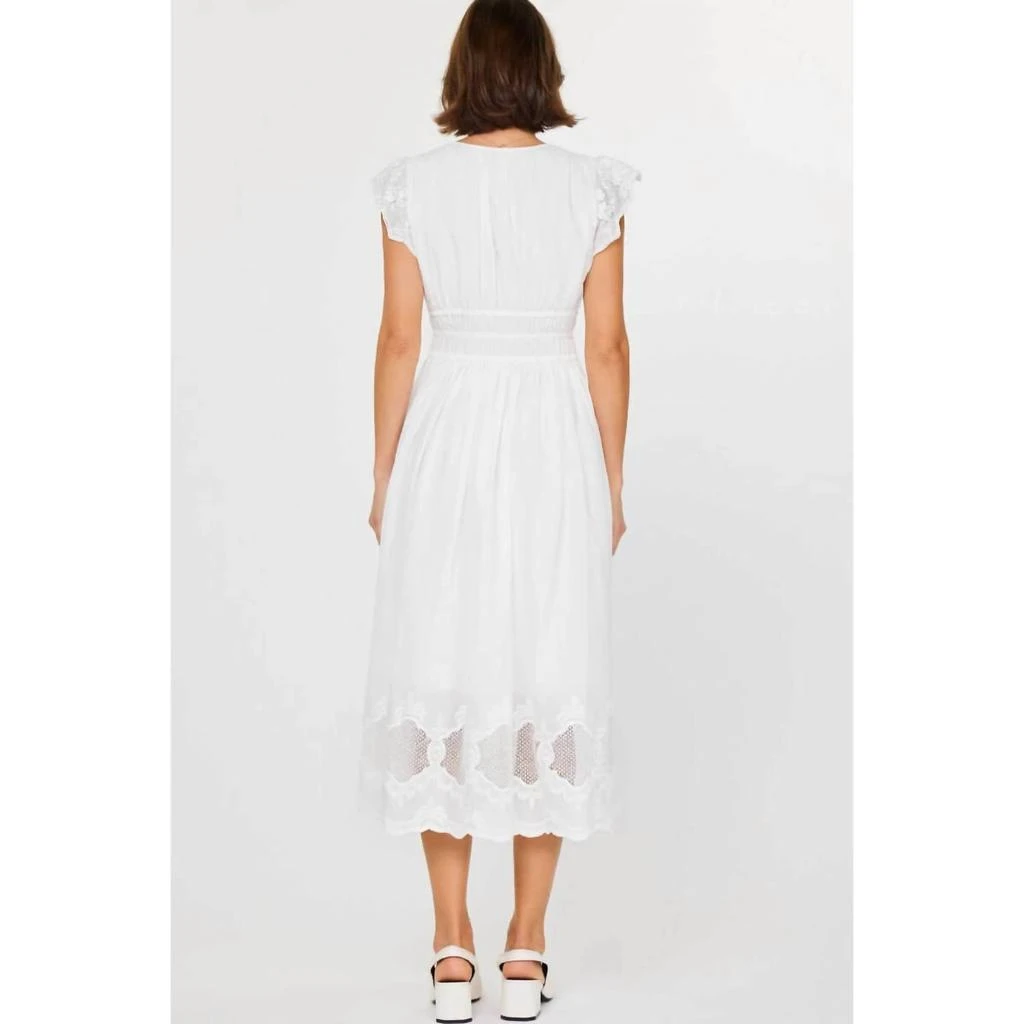 current air Current Air - Embroidered Lace V-neckline Midi Dress 2