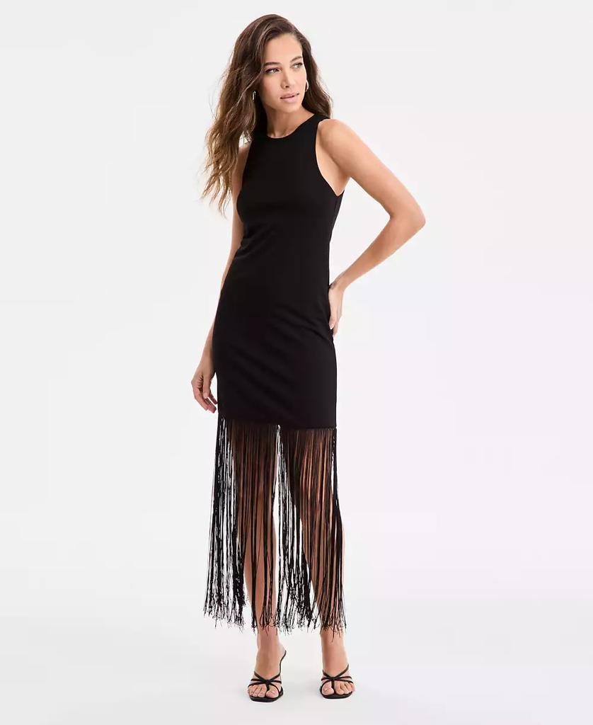 Bar III Women's Sleeveless Fringe-Hem Dress, Exclusively at Macy's