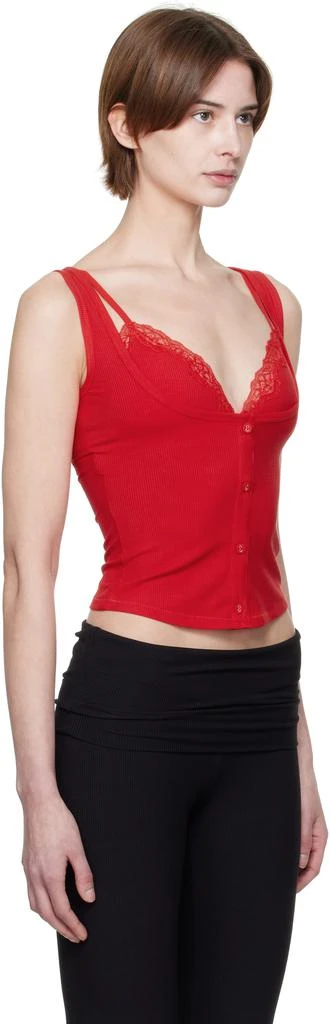 SKIMS Red Soft Lounge Lace Tank Top 2