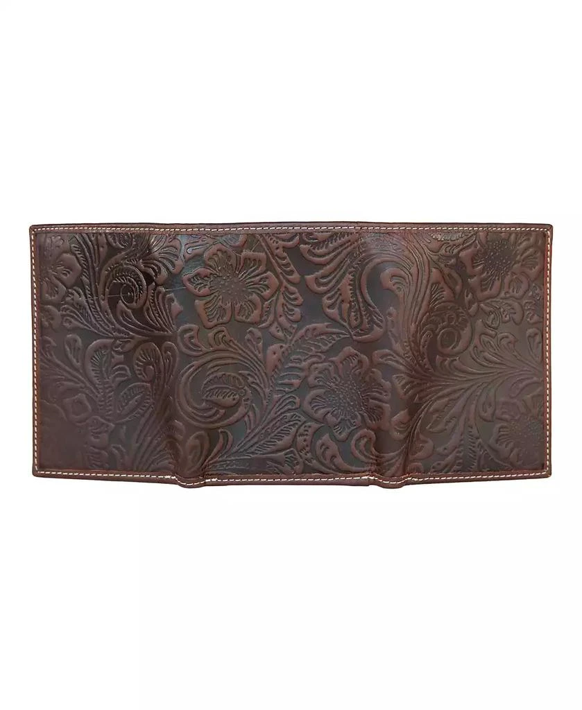 Lucky Brand Men's Western Embossed Leather Trifold Wallet 5