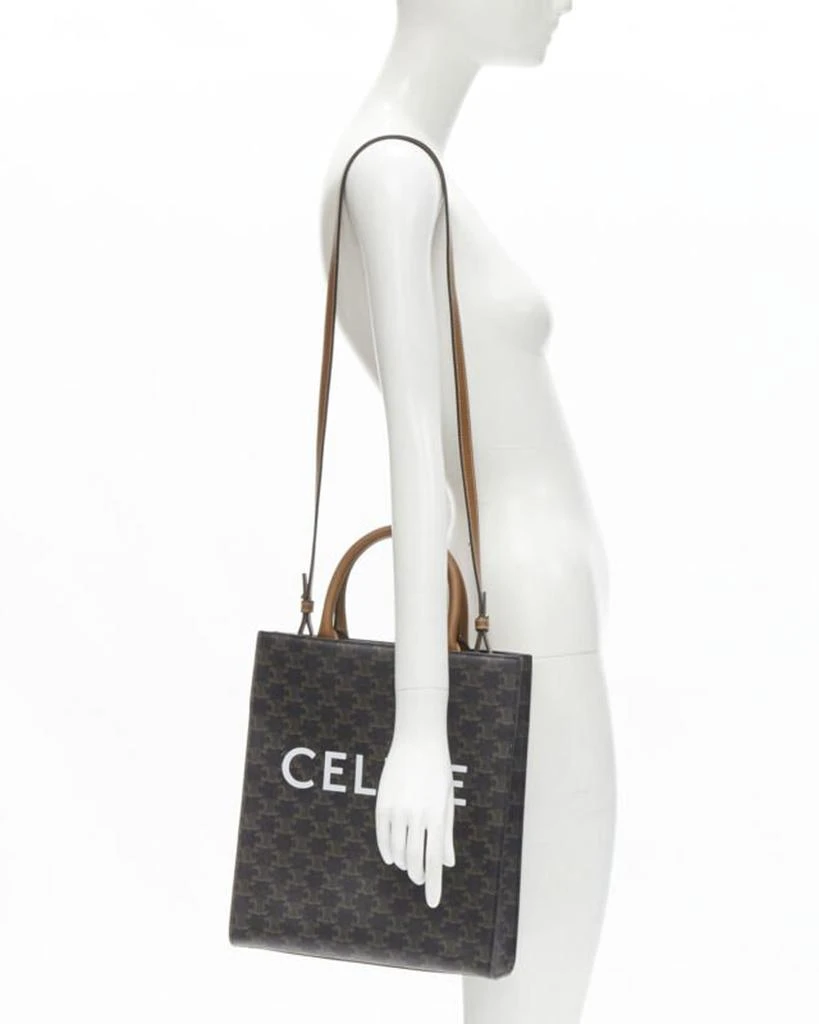 Celine CELINE Hedi Slimane Triomphe Canvas brown monogram Vertical Cabas tote bag 2