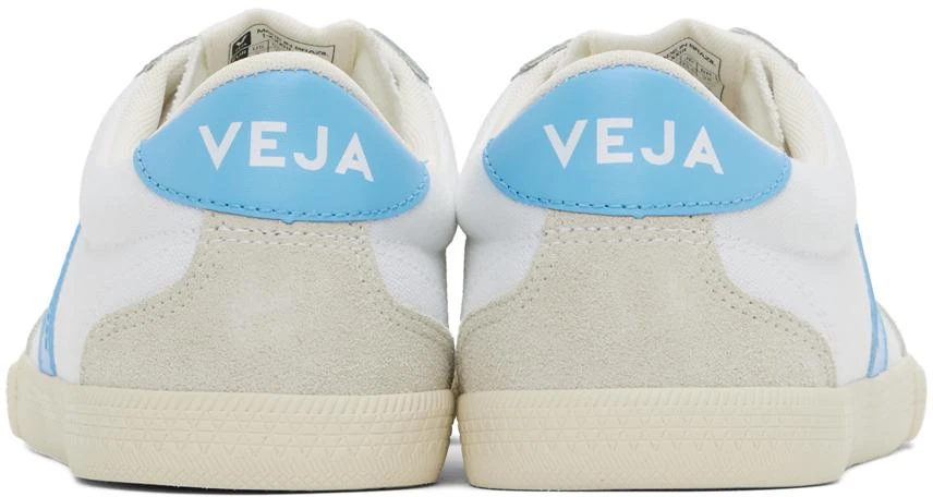 Veja White & Blue Volley Canvas Sneakers 2