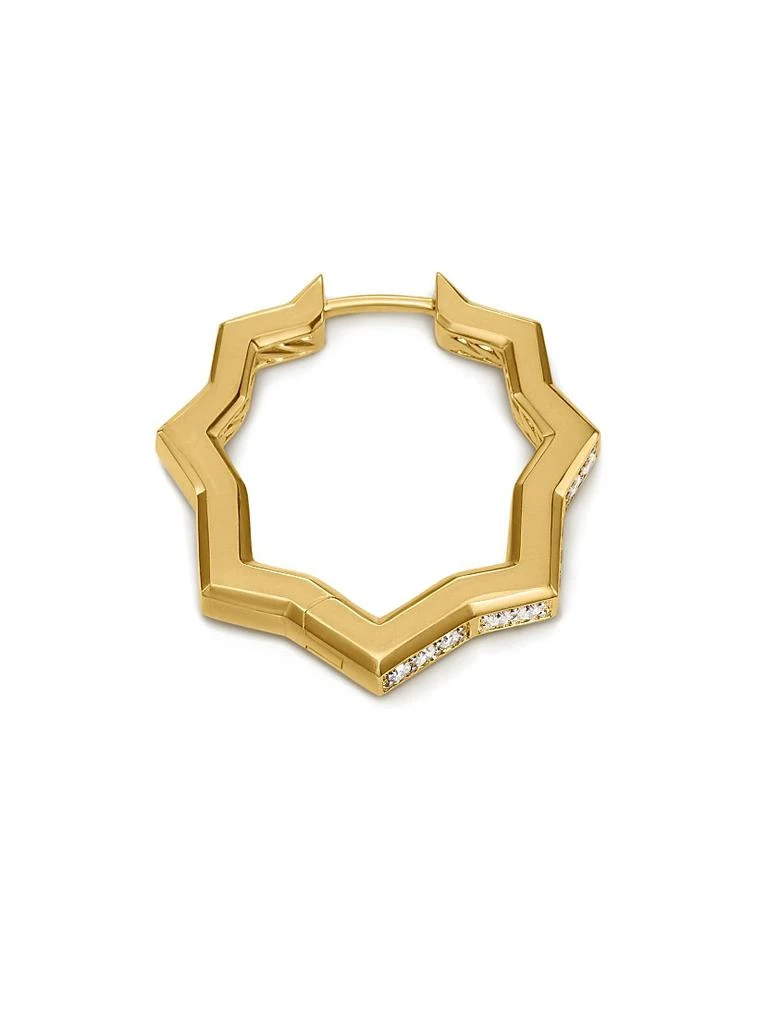 David Yurman Zig Zag Stax™ Hoop Earrings in 18K Yellow Gold with Diamonds, 22.8MM 3