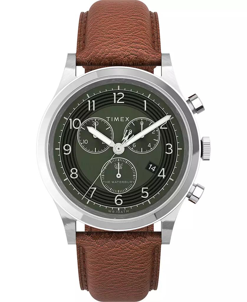 Timex Men's Waterbury Traditional Chrono Tan Leather Strap Watch 42mm