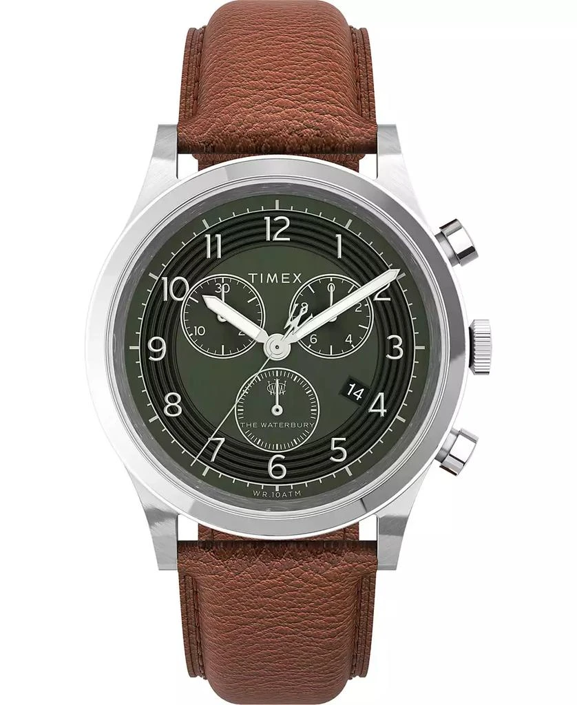 Timex Men's Waterbury Traditional Chrono Tan Leather Strap Watch 42mm 1