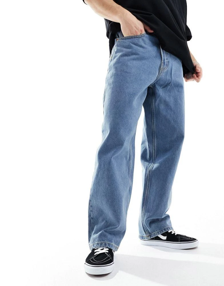Vans Vans check-5 baggy denim jeans in mid-blue wash 2