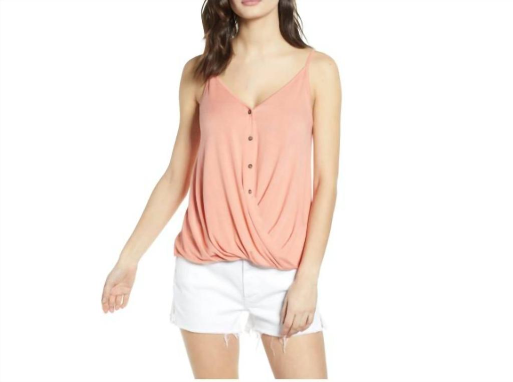 ALL IN FAVOR All In Favor - Twisted Button Front Draped Tank Top