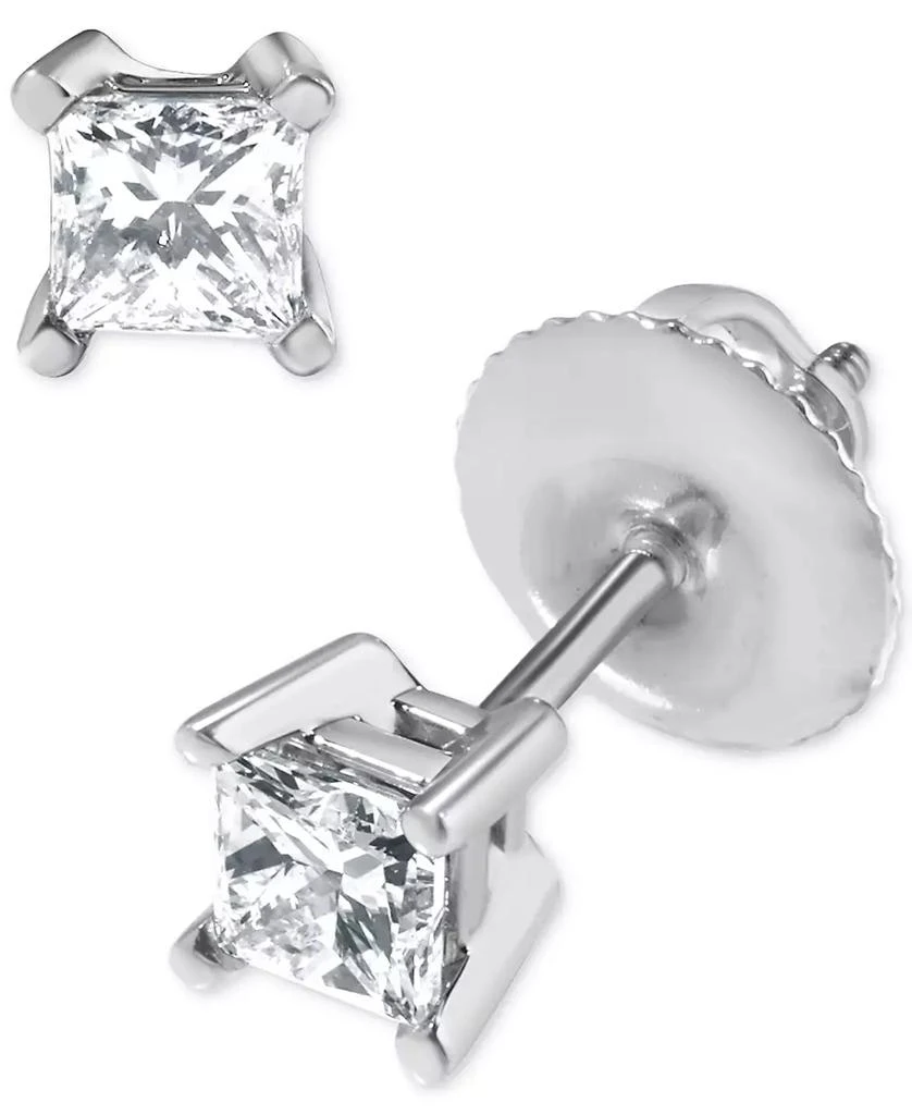 Macy
s Diamond Princess-Cut Stud Earrings (1/3 ct. t.w.) in 14k White Gold 4