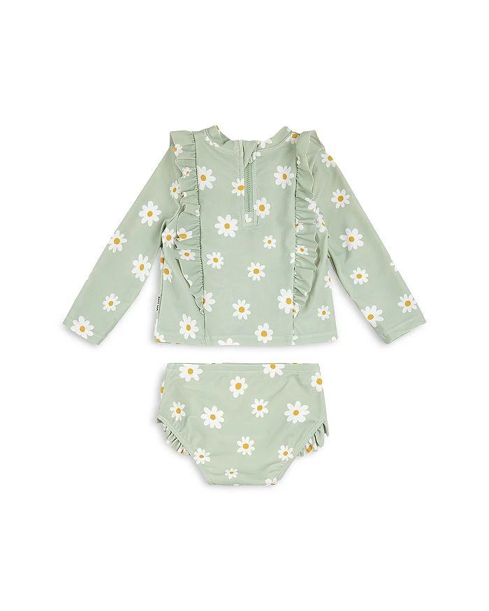 Petit Lem Girls' Daisy Print Long Sleeved Rash Guard Two Piece Swimsuit - Baby 2