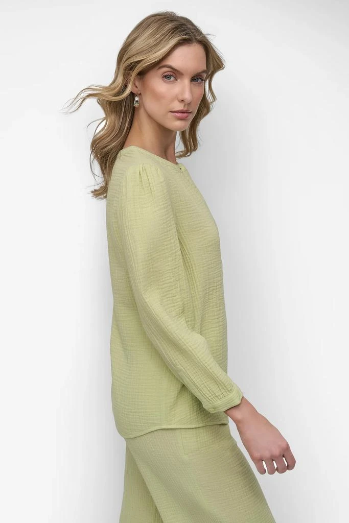 DKNY JEWEL NECKLINE HENLEY LONG SLEEVE 3