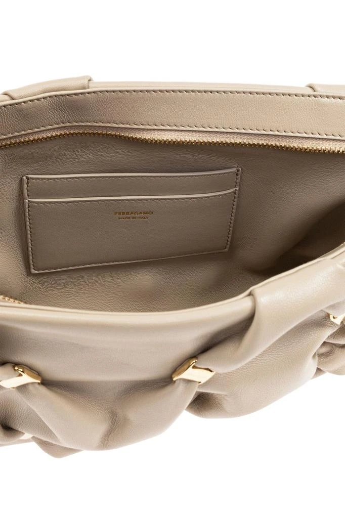 Salvatore Ferragamo Ferragamo Gancini Detailed Gathered Shoulder Bag 4