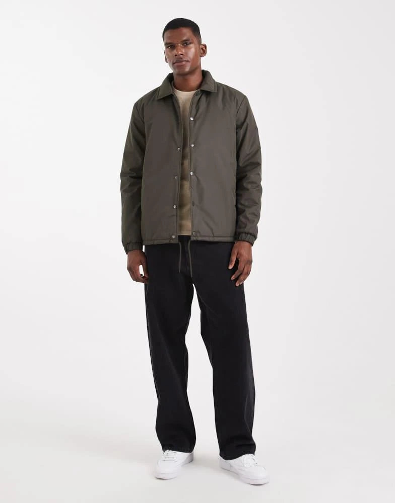 Brave Soul Brave Soul padded jacket with collar in khaki 2