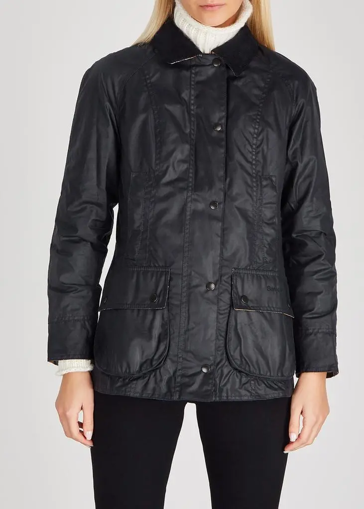 Barbour Beadnell navy waxed cotton jacket 2