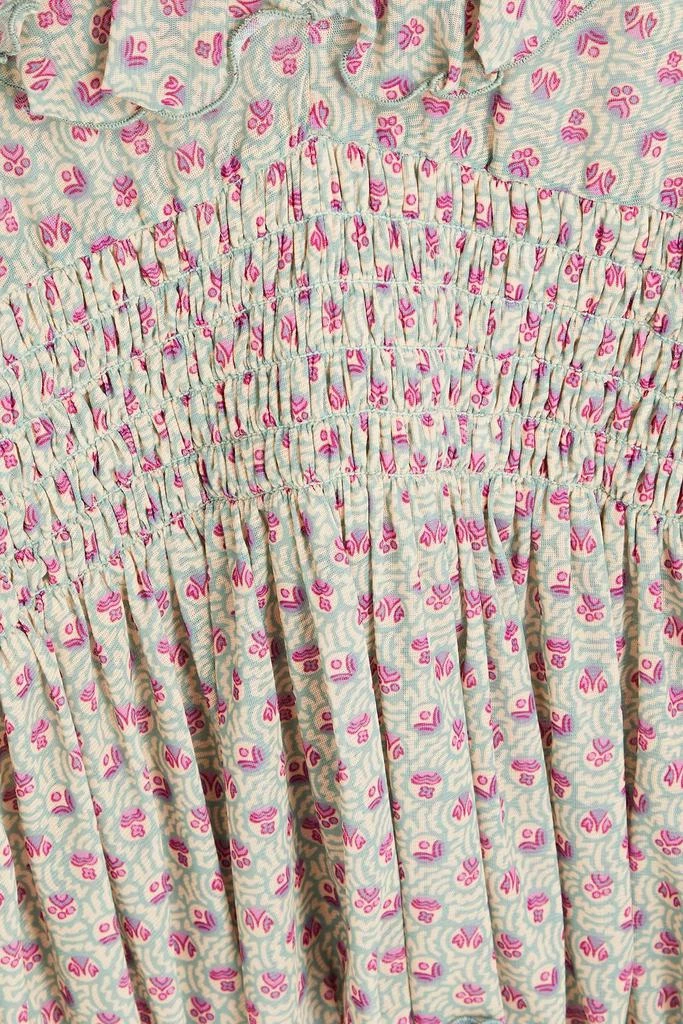 Anna Sui Ruffled printed stretch-mesh top 4