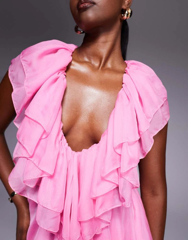 The Dolls House Circa The Dolls House Circa Sara cut-out ruffle mini dress in candy pink 2