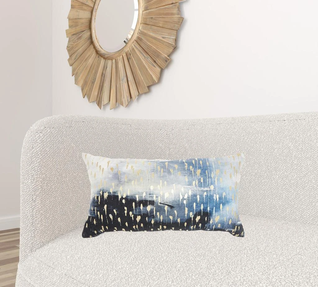 Hivvago Blue Abstract Lumbar Pillow 2