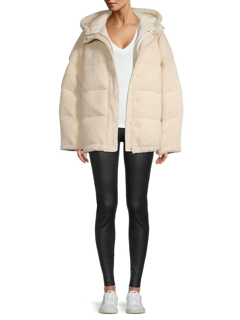 Good American Faux Shearling Cocoon Puffer Jacket 2