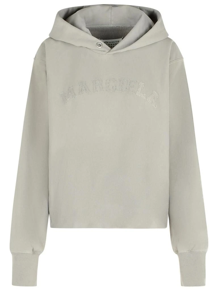 MAISON MARGIELA Maison Margiela Long Sleeve Logo Appliqué Hoodie from Cettire