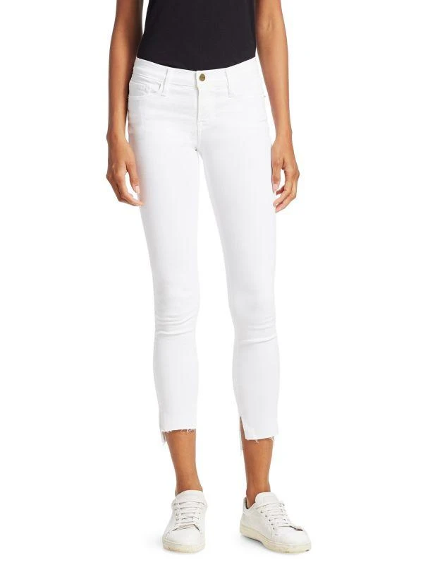FRAME Stretch-Cotton Mid-Rise Ankle Skinny Jeans 1