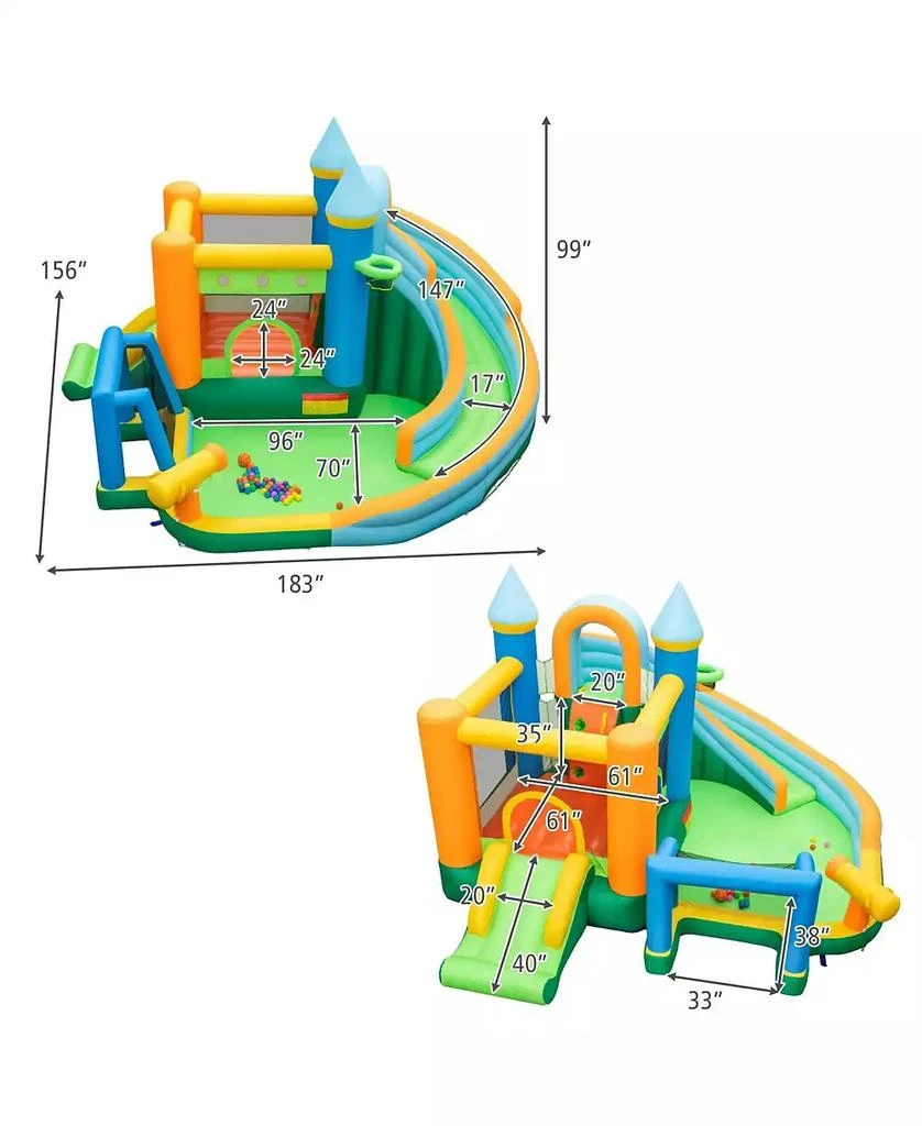 GOUUN Inflatable Water Slide with Dual Slides and Splash Pool Bounce House with 680W Blower 3