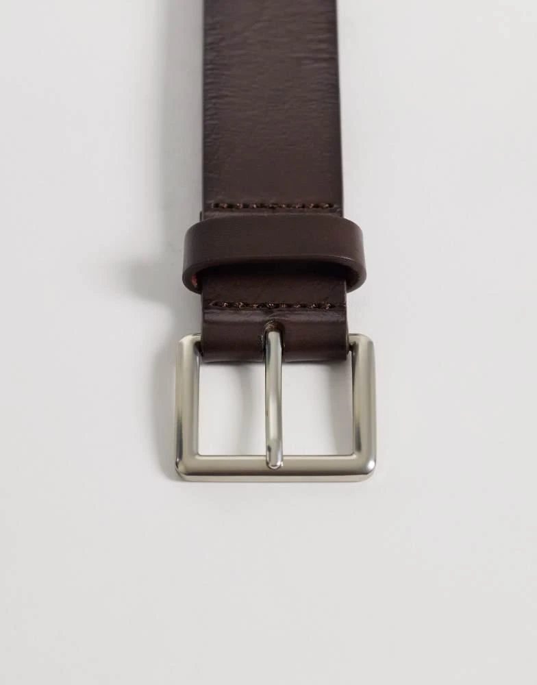 Mango Mango 100% leather classic belt in brown 3
