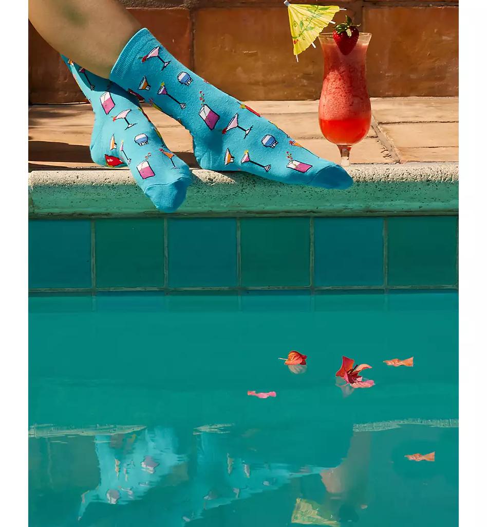 Hot Sox Women's Tropical Drinks Fashion Crew Socks