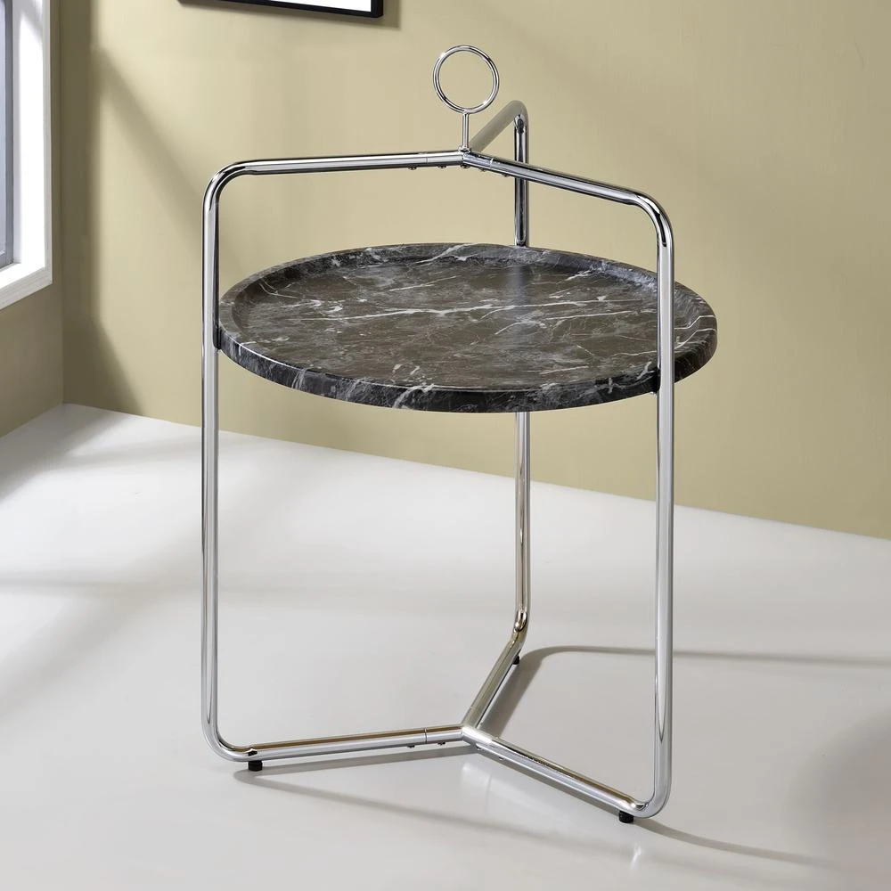 Steve Silver Miro Side Table - Black/Silver 4