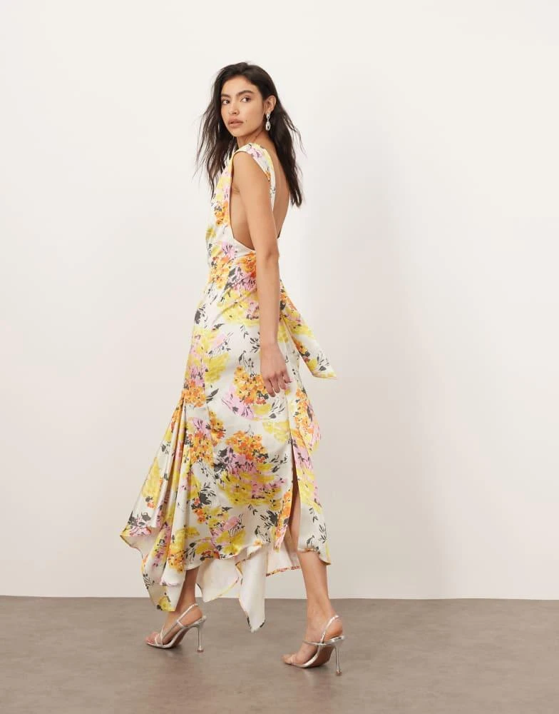 Petite Midi Summer Wedding Guest Dress Shop ARRANGE Square Cut Slip Midi  Dress With Back Trim Detail In Distorted Floral Print On Sale At  BeyondStyle  Get 75% Off ARRANGE Square Cut Slip Midi Dress ...