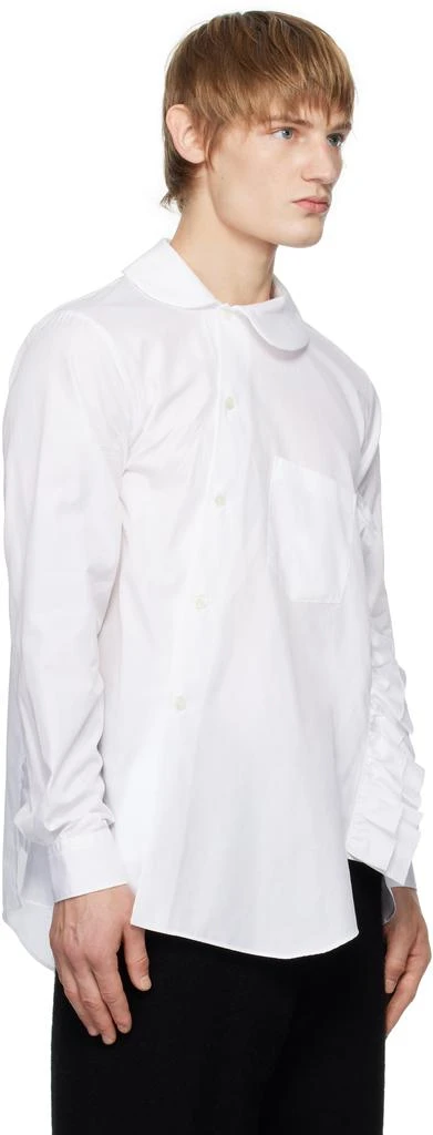Black Comme des Garçons White Ruffled Shirt 2