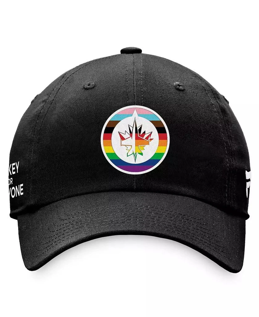 Fanatics Men's Black Winnipeg Jets Team Logo Pride Adjustable Hat 2