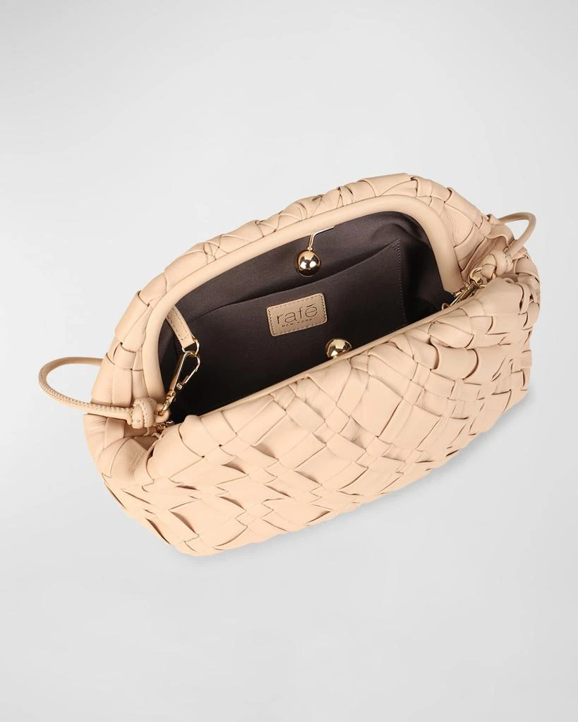 Rafe Aya Frame Woven Leather Clutch Bag 3
