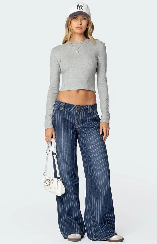 Edikted Cory Striped Low Rise Jeans 1