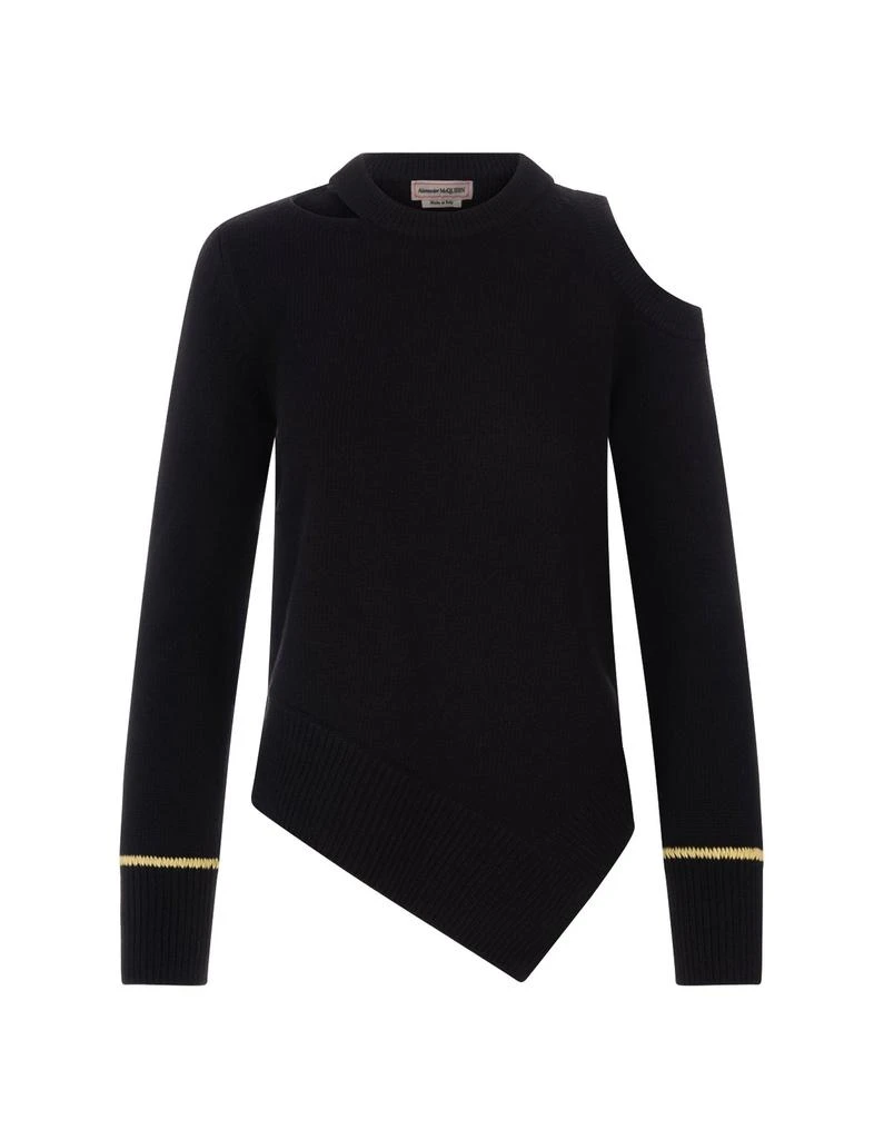 Alexander McQueen Alexander McQueen Asymmetric Hem Cut-Out Pullover 1