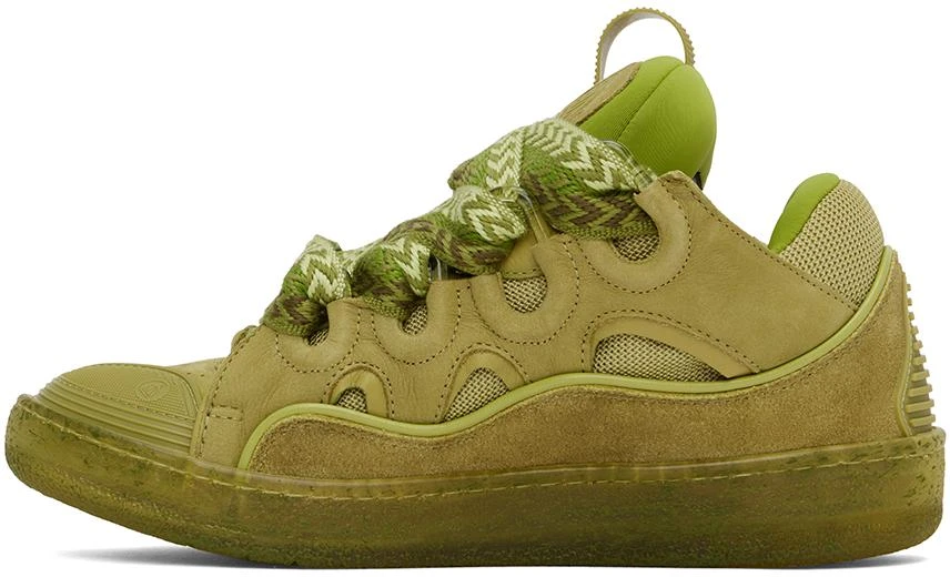 Lanvin Green Leather Curb Sneakers 3