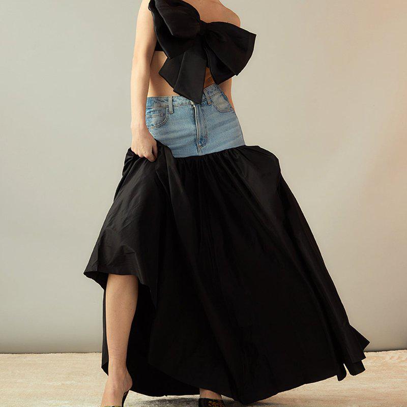 Cynthia Rowley Denim Taffeta Skirt