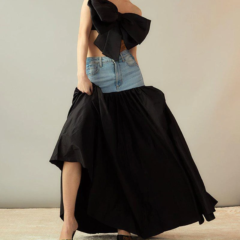 Cynthia Rowley Denim Taffeta Skirt 2