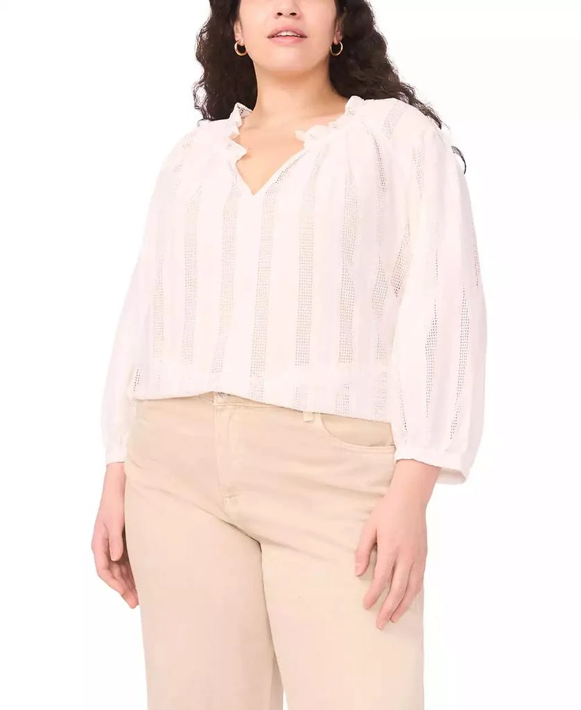 Vince Camuto Plus Size Split Neck Peasant Blouse