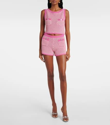 Versace Crochet cotton-blend shorts 2