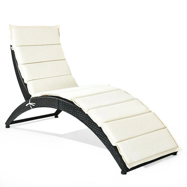 PROXXI Foldable Patio Lounge Chair with Cushion for Backyard